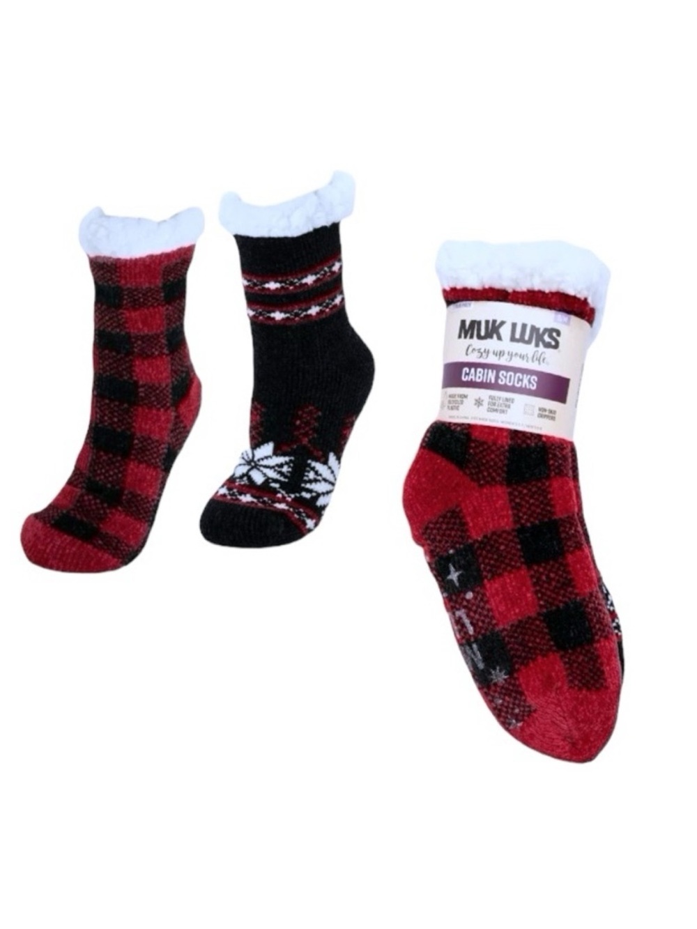 Muk Luks Chenille Cozy Up Yourself Cabin Socks
